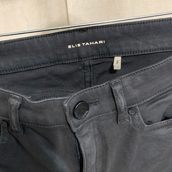 ELIE TAHARI Azella Coated Low Rise Skinny Jean - Picture 3 of 8